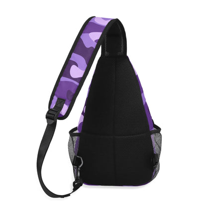 Camo Bag | Purple, Blue & Mauve Camouflage | Chest Crossbody