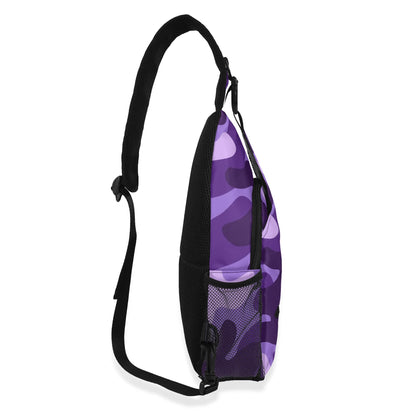 Camo Bag | Purple, Blue & Mauve Camouflage | Chest Crossbody