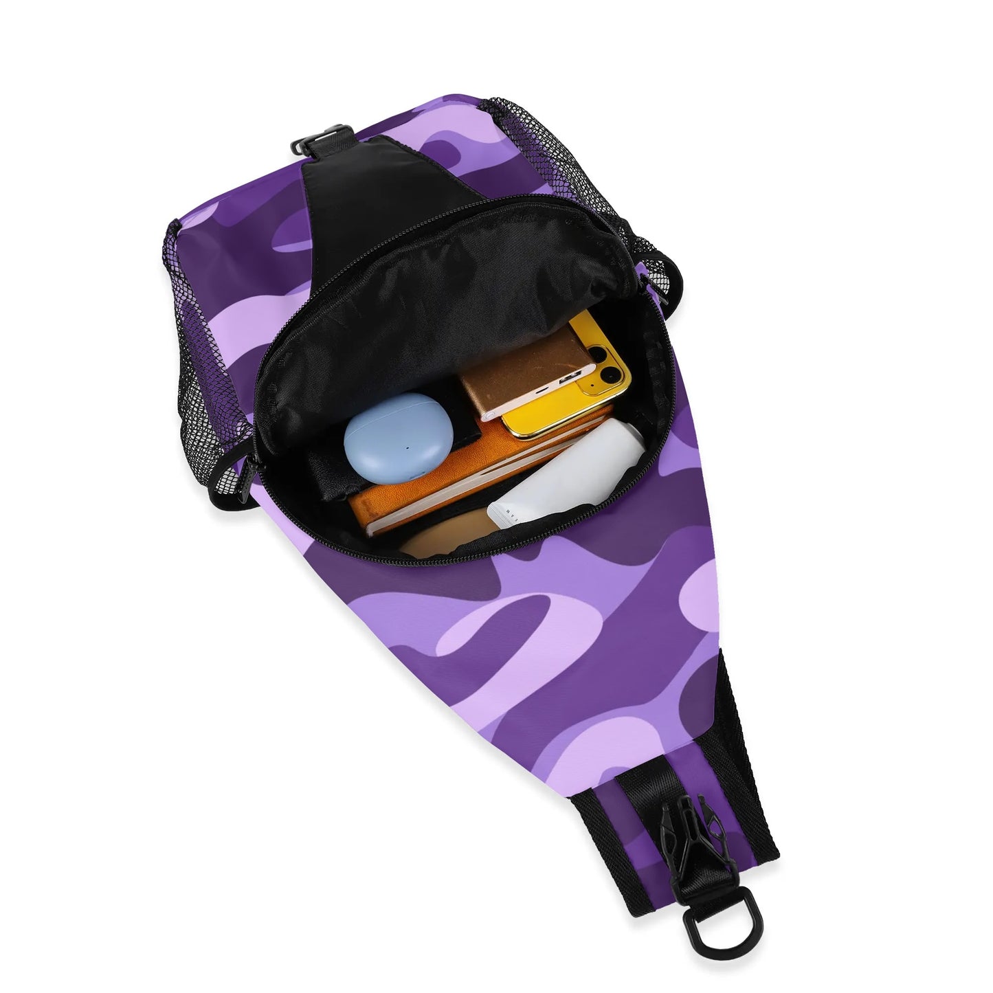 Camo Bag | Purple, Blue & Mauve Camouflage | Chest Crossbody