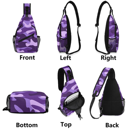 Camo Bag | Purple, Blue & Mauve Camouflage | Chest Crossbody