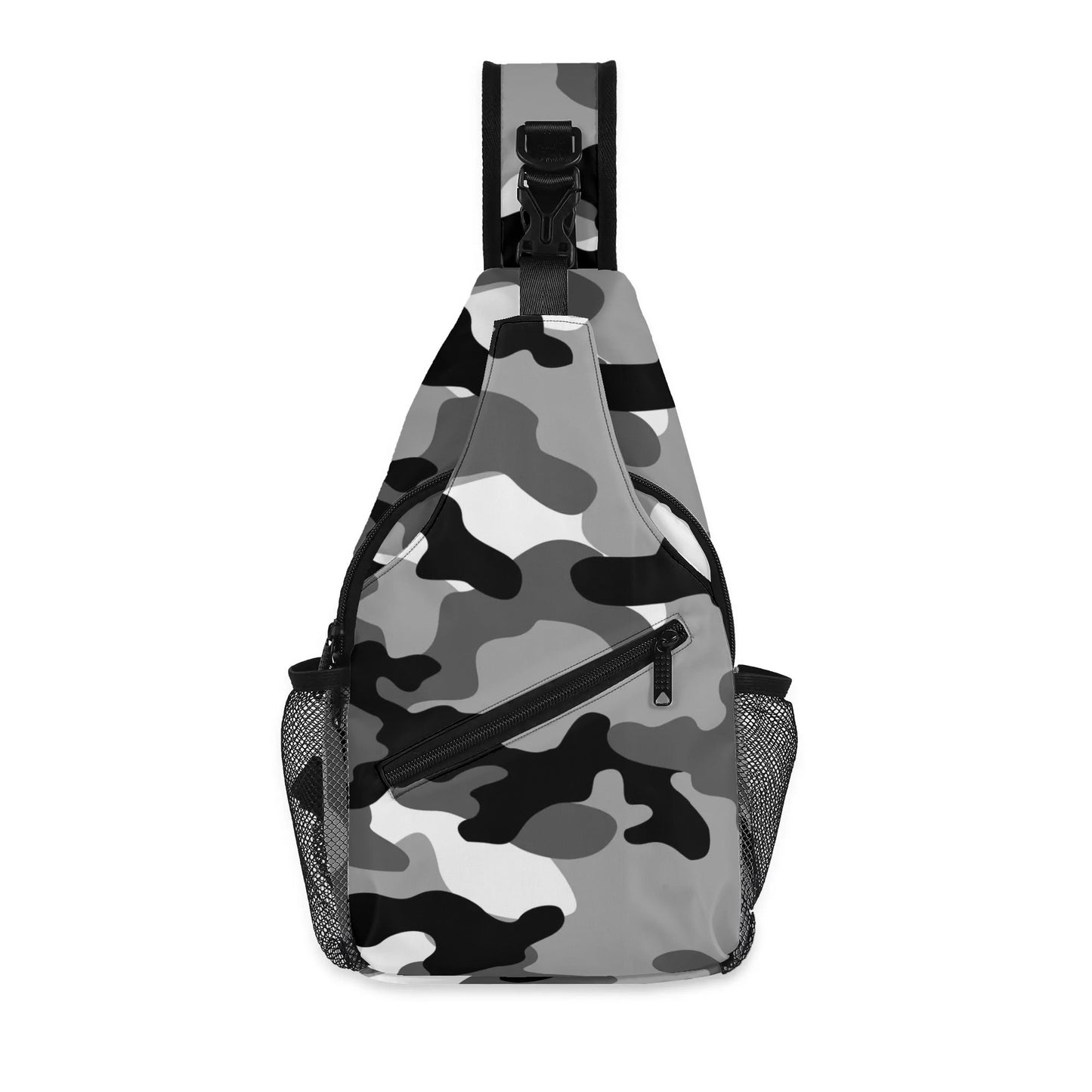 Camo Bag | Black, White & Gray Camouflage | Chest Crossbody