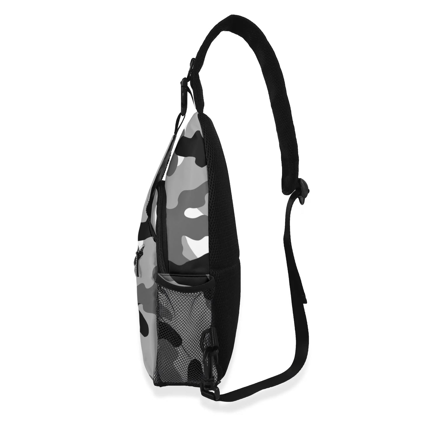 Camo Bag | Black, White & Gray Camouflage | Chest Crossbody