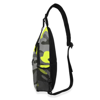 Camo Bag | Black, Gray & Yellow Camouflage | Chest Crossbody