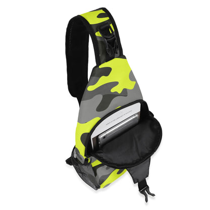 Camo Bag | Black, Gray & Yellow Camouflage | Chest Crossbody