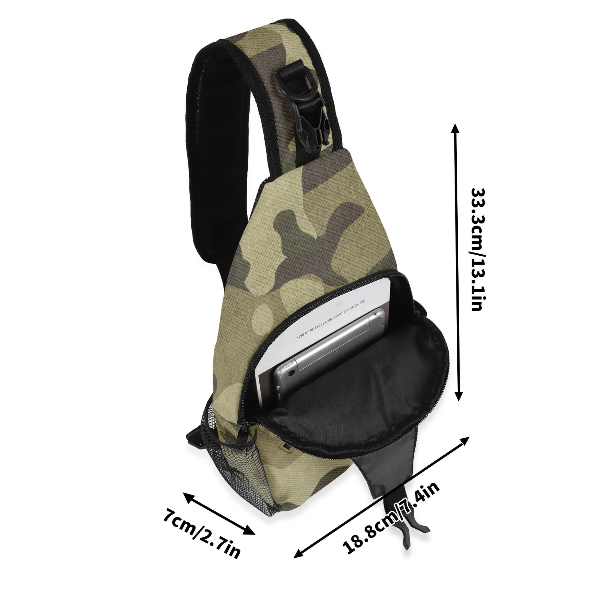 Camo Bag | Green Fabric Camouflage | Chest Crossbody