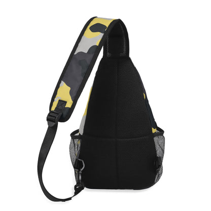 Camo Bag | Yellow, Black & Silver Camouflage | Chest Crossbody