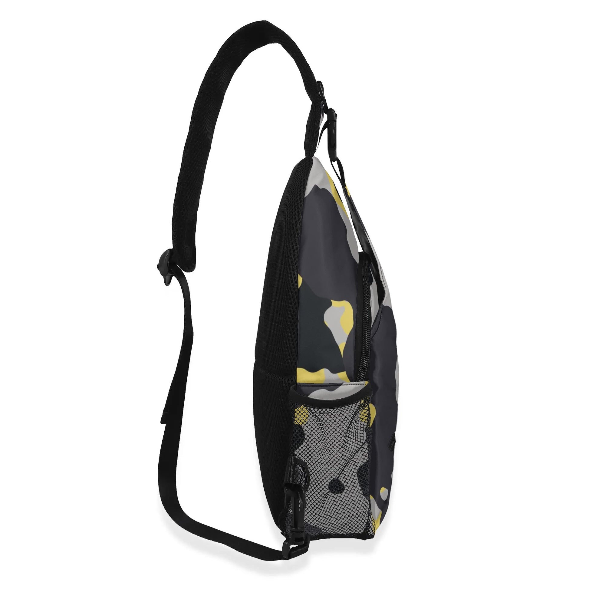 Camo Bag | Yellow, Black & Silver Camouflage | Chest Crossbody