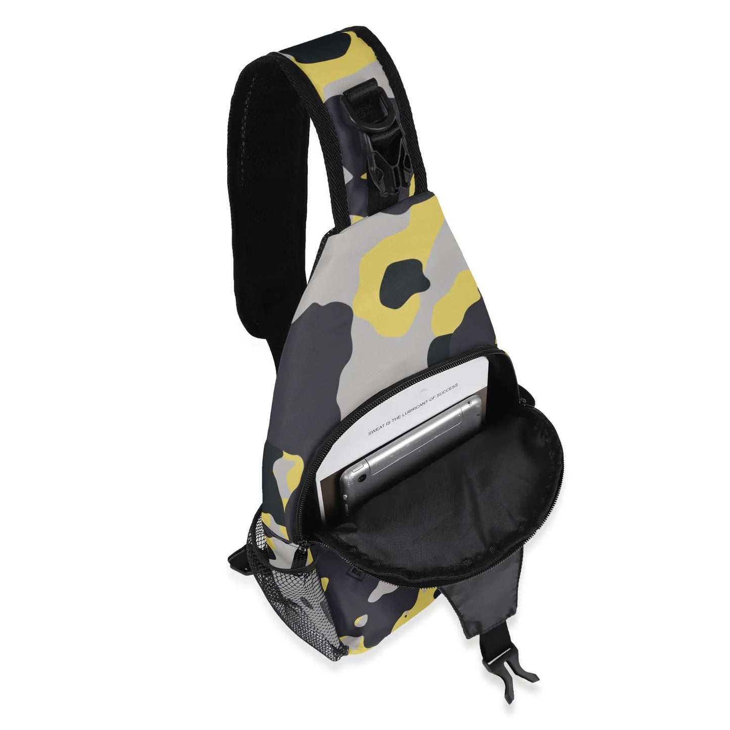 Camo Bag | Yellow, Black & Silver Camouflage | Chest Crossbody