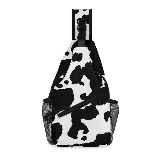 Camo Bag | Black & White Cow Camouflage | Chest Crossbody