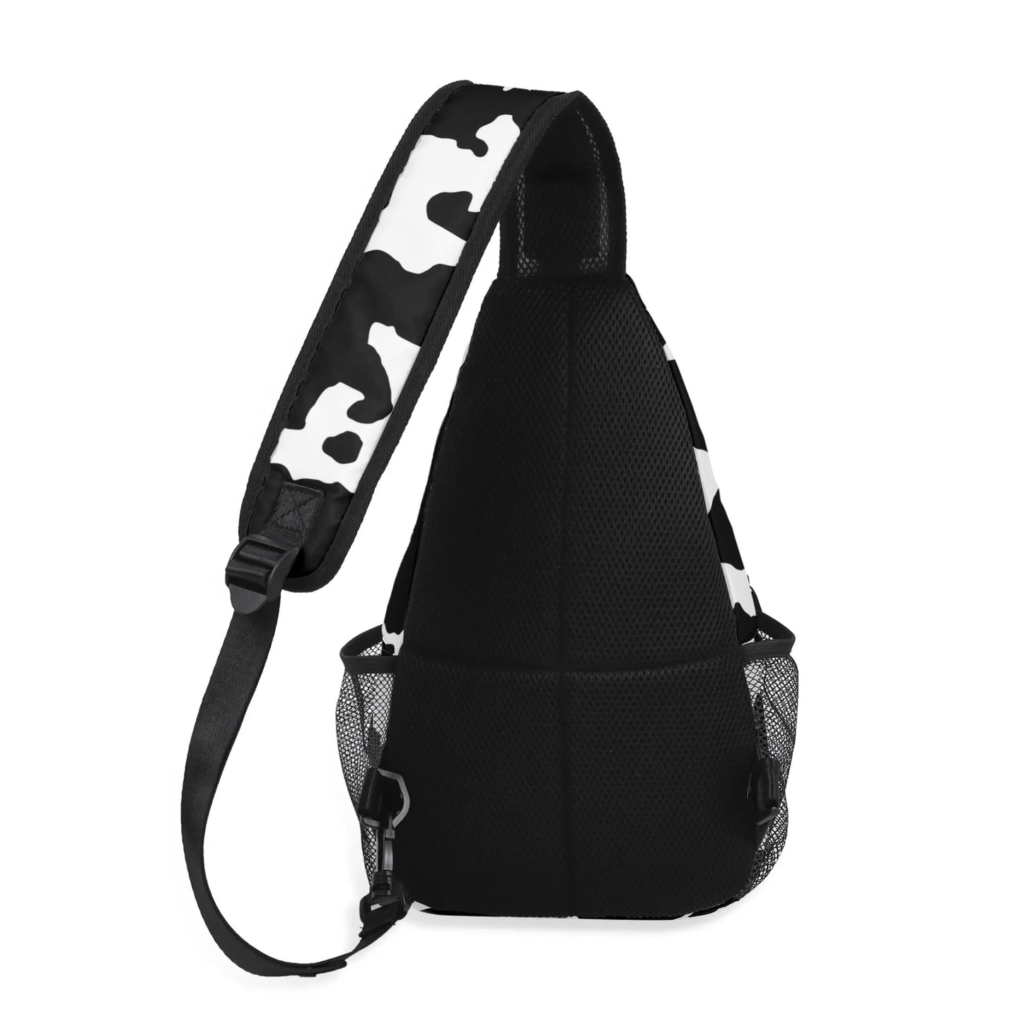 Camo Bag | Black & White Cow Camouflage | Chest Crossbody