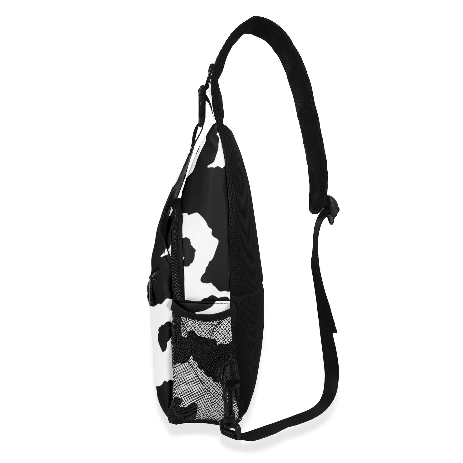 Camo Bag | Black & White Cow Camouflage | Chest Crossbody