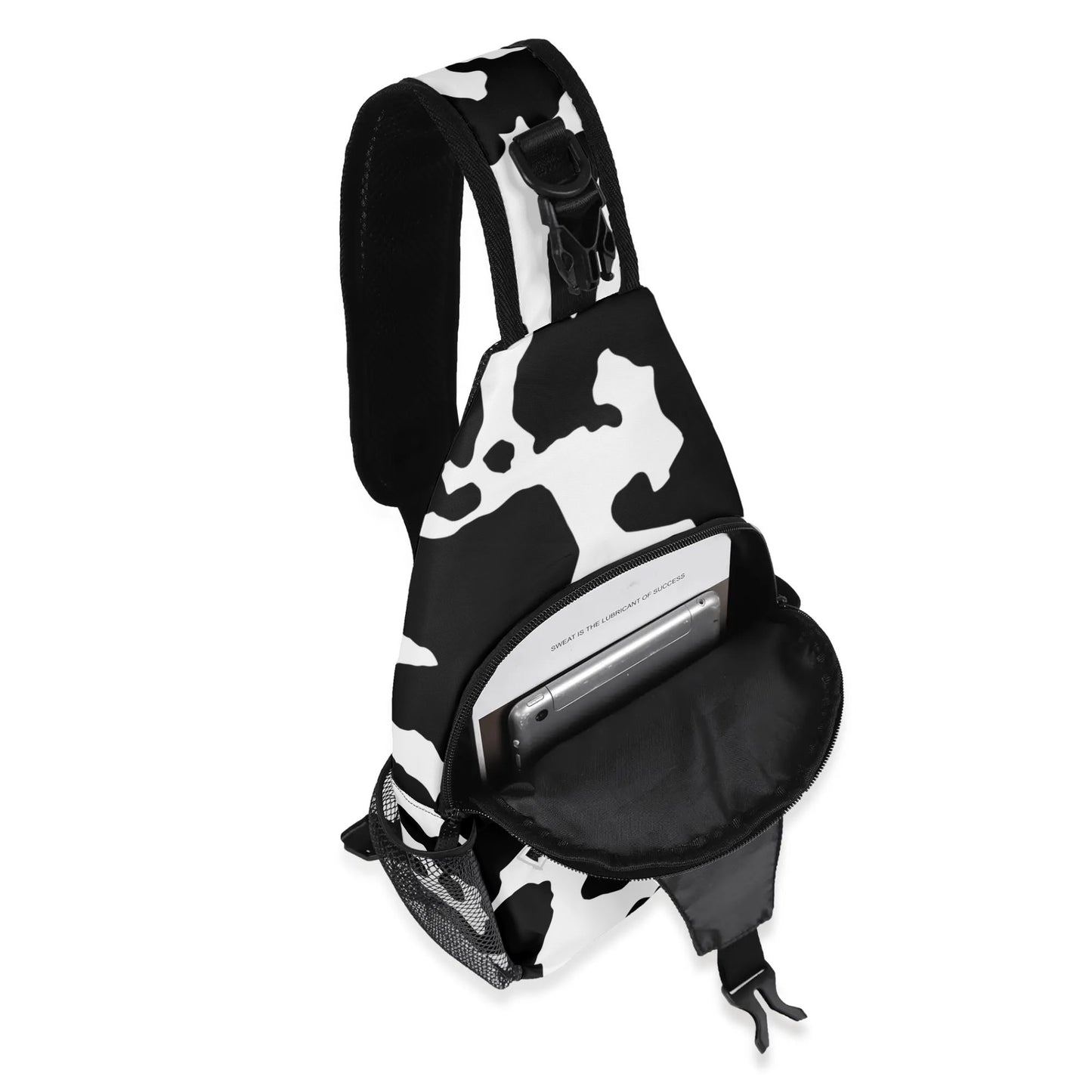 Camo Bag | Black & White Cow Camouflage | Chest Crossbody