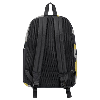 Camo Backpack | Yellow, Black & Silver Camouflage