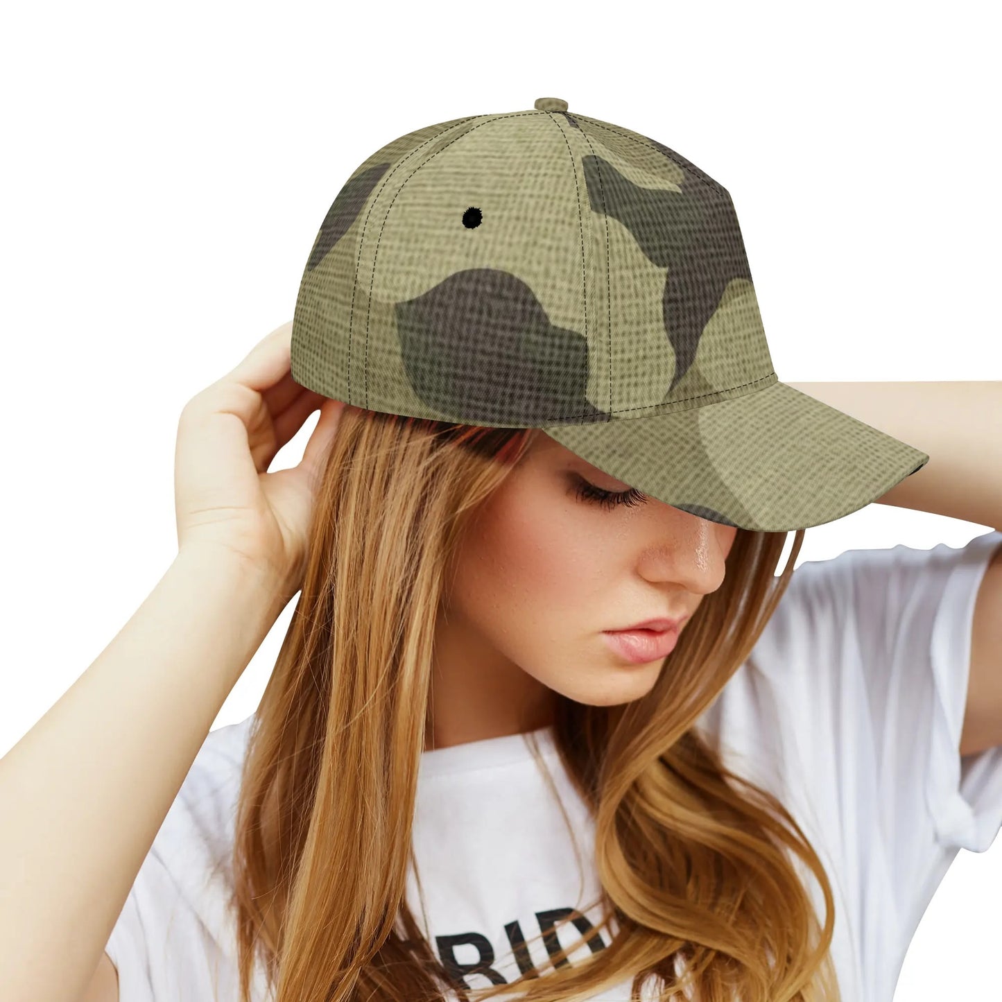 Camo Baseball Cap | Green Fabric Camouflage