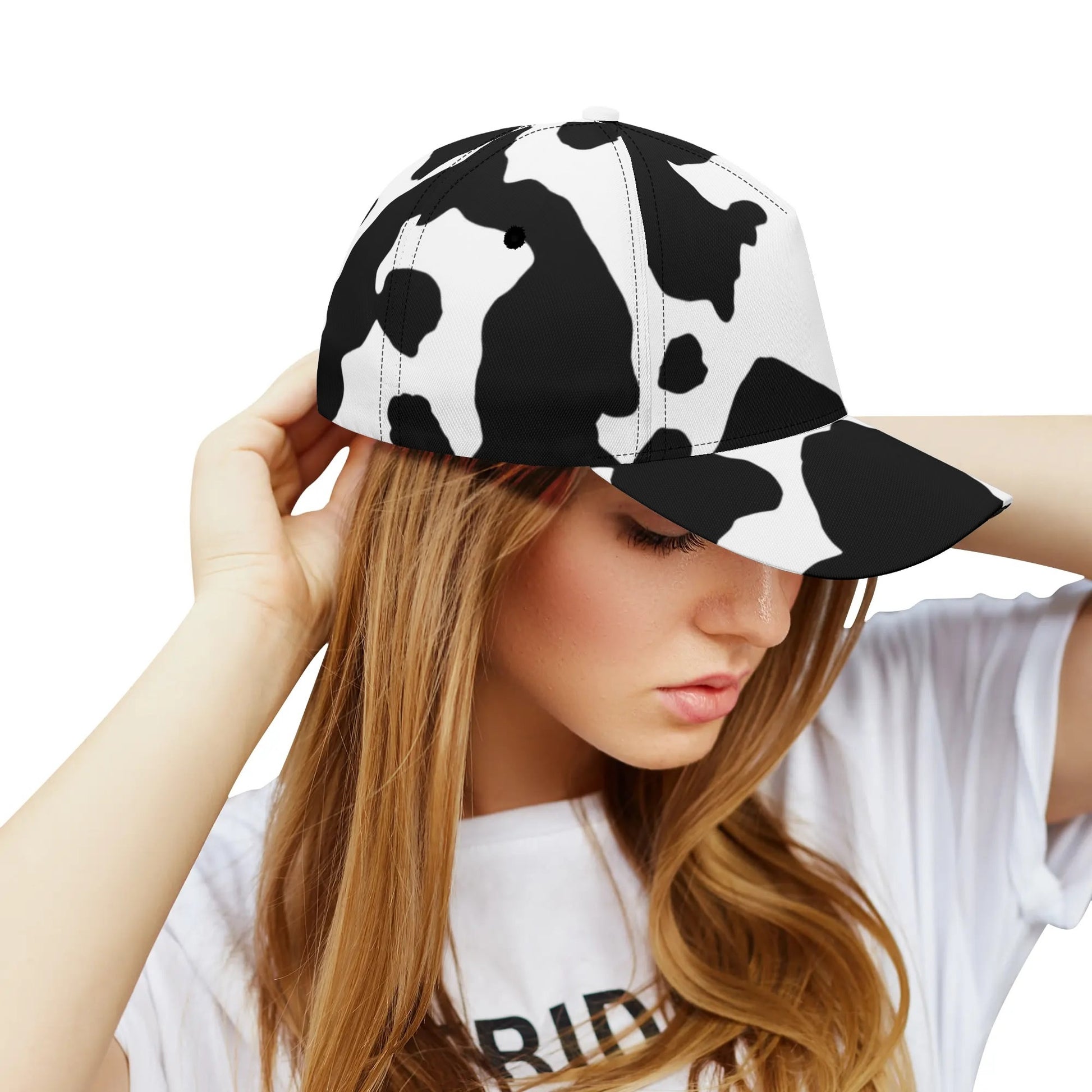 Camo Baseball Cap | Black & White Cow Camouflage