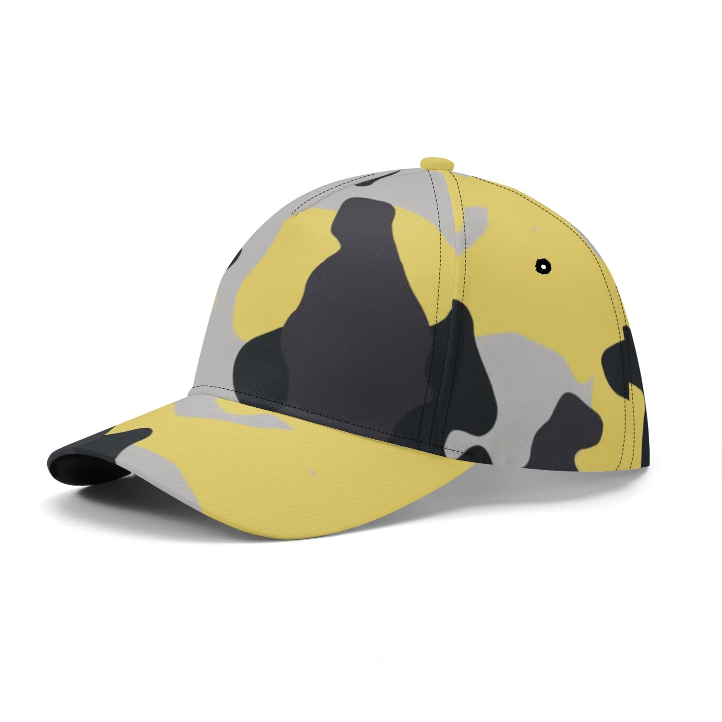 Camo Baseball Cap | Yellow, Black & Silver Camouflage