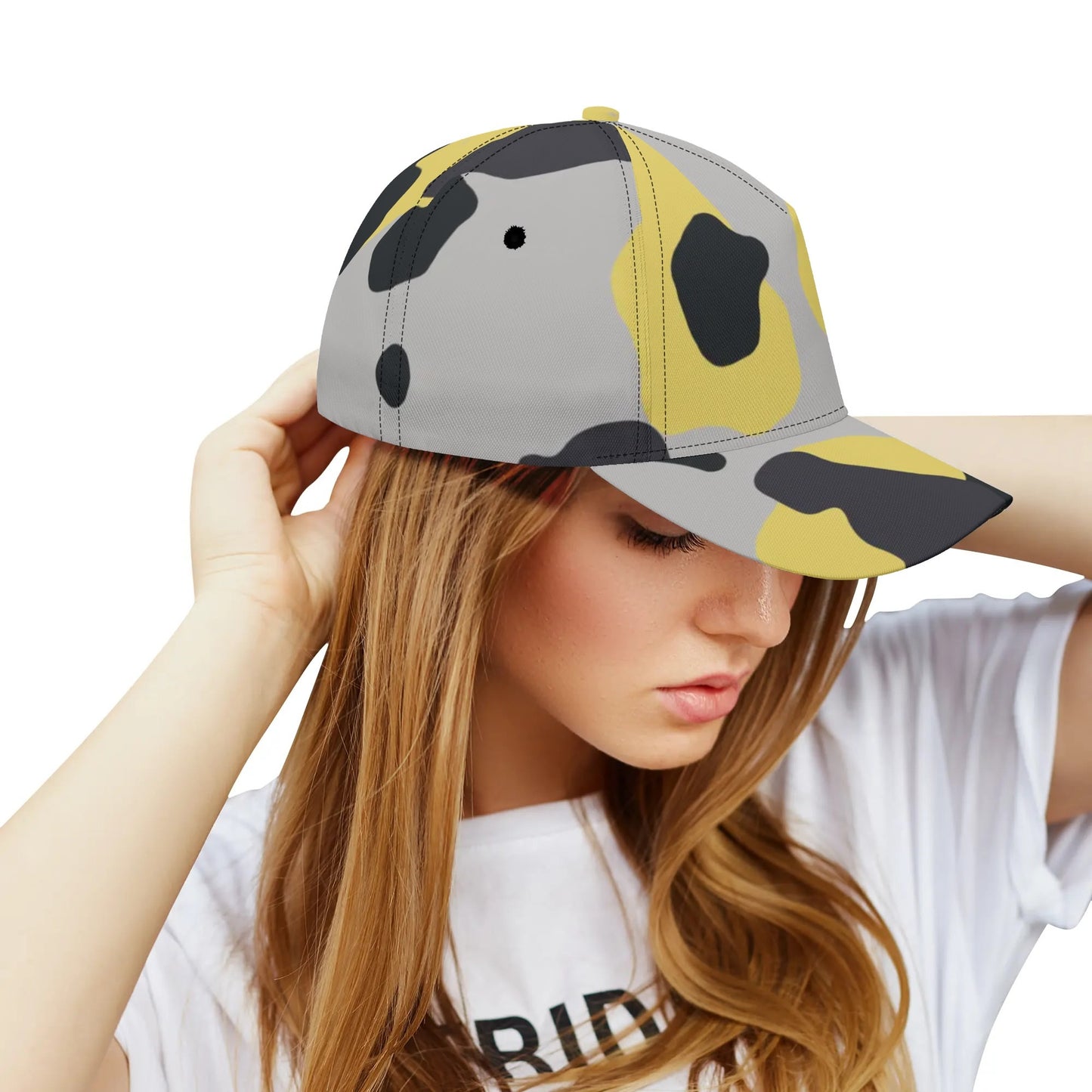 Camo Baseball Cap | Yellow, Black & Silver Camouflage