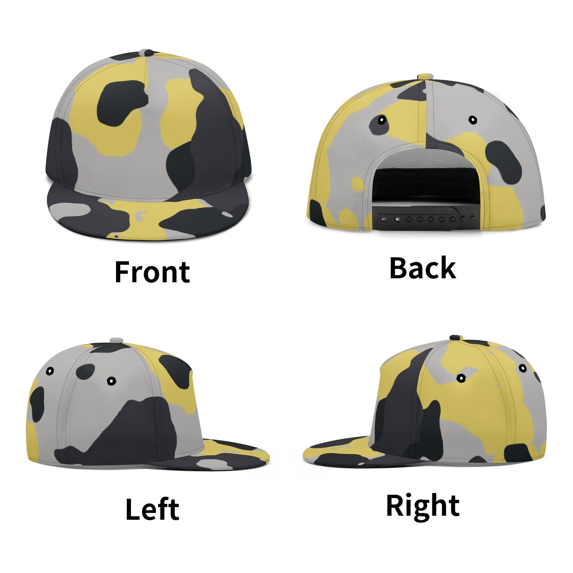 Camo Snapback | Yellow, Black & Silver Camouflage