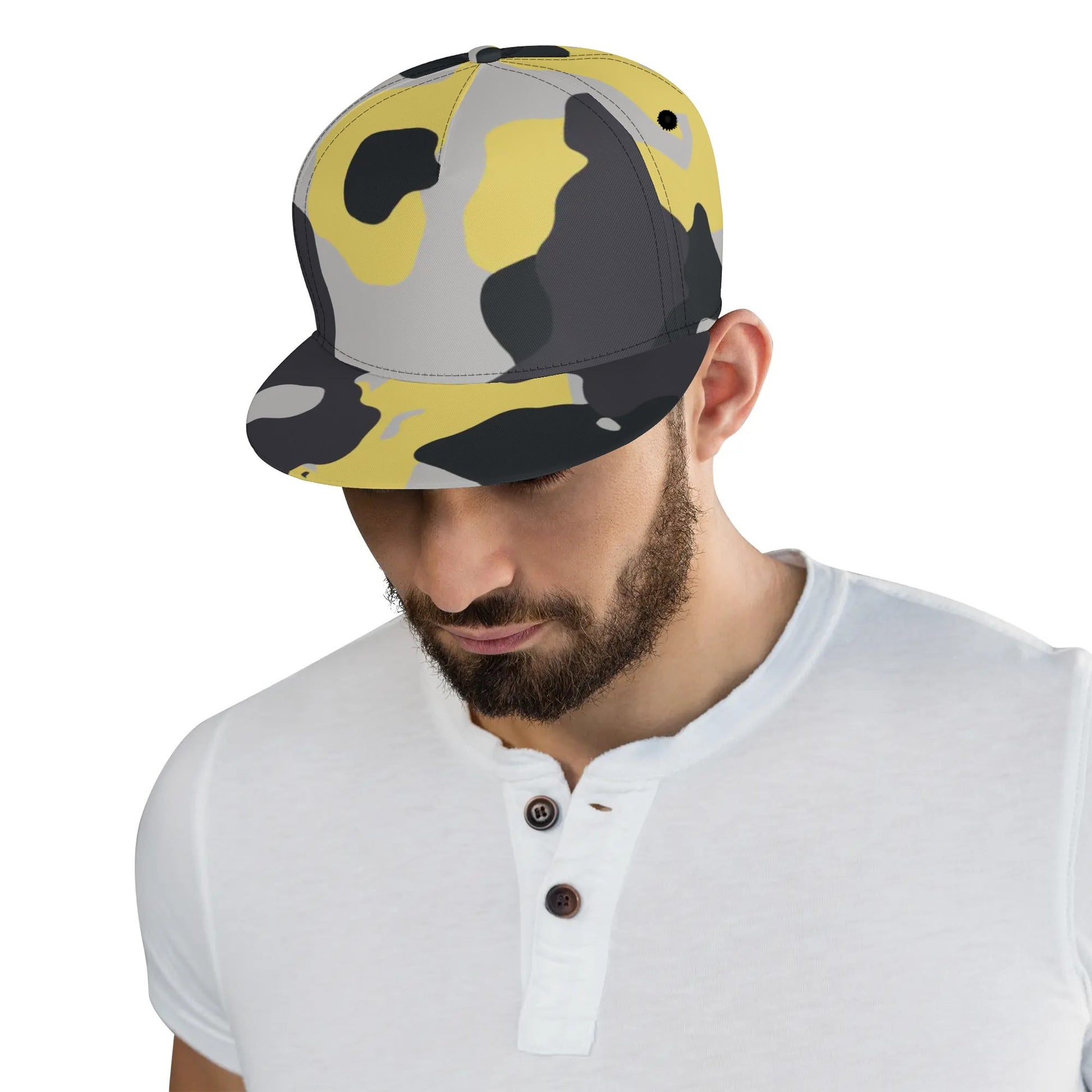 Camo Snapback | Yellow, Black & Silver Camouflage