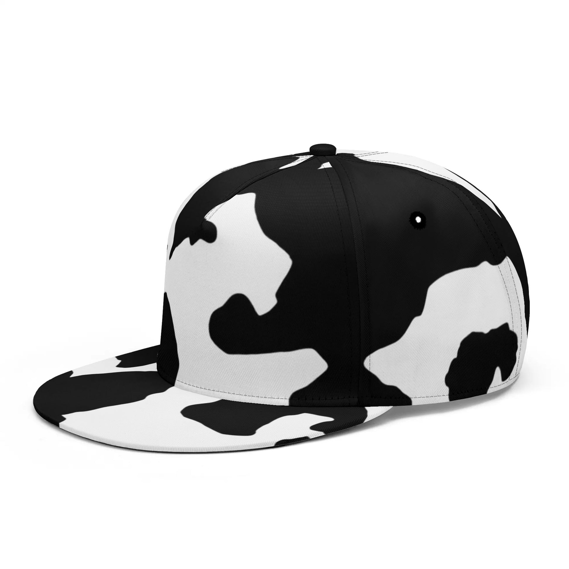 Camo Snapback | Black & White Cow Camouflage