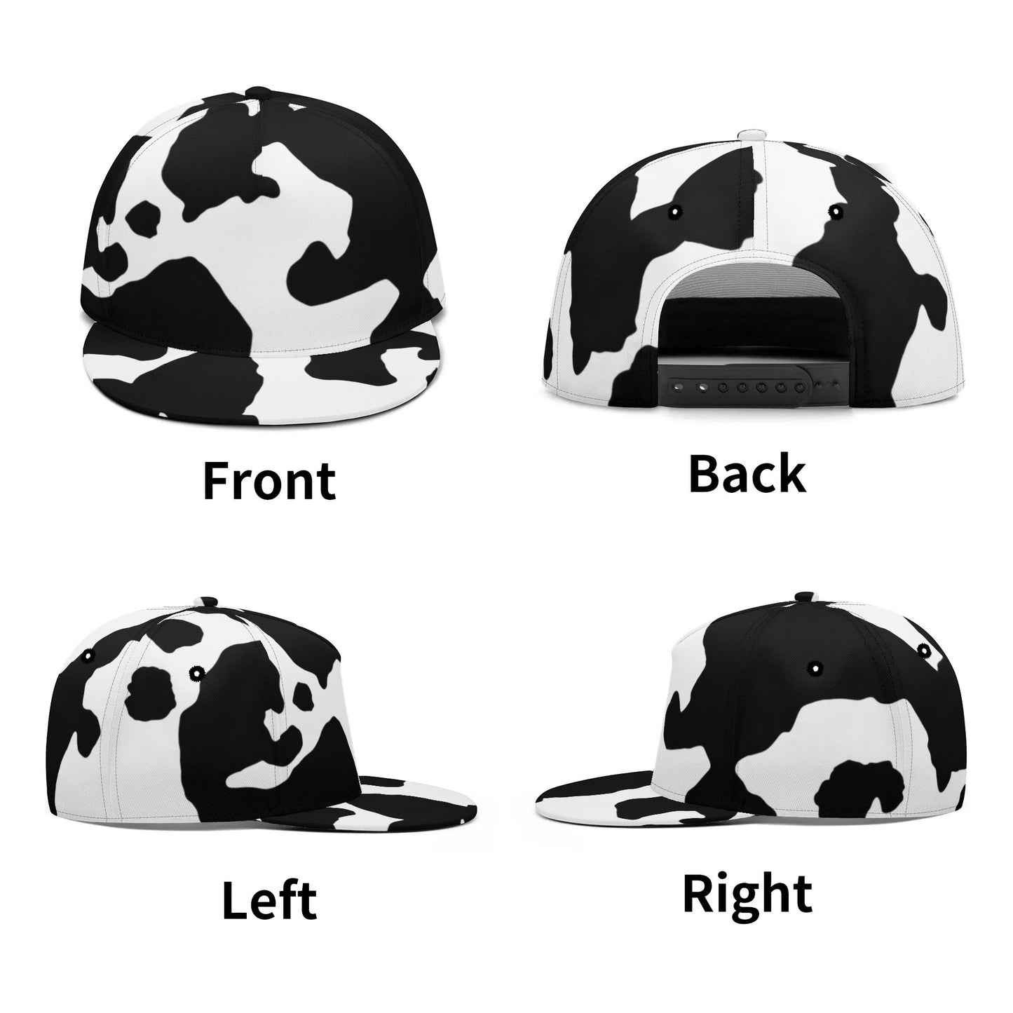 Camo Snapback | Black & White Cow Camouflage