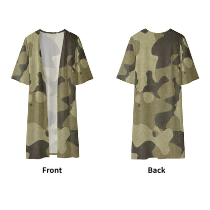 Camo Kimono | Green Fabric Camouflage