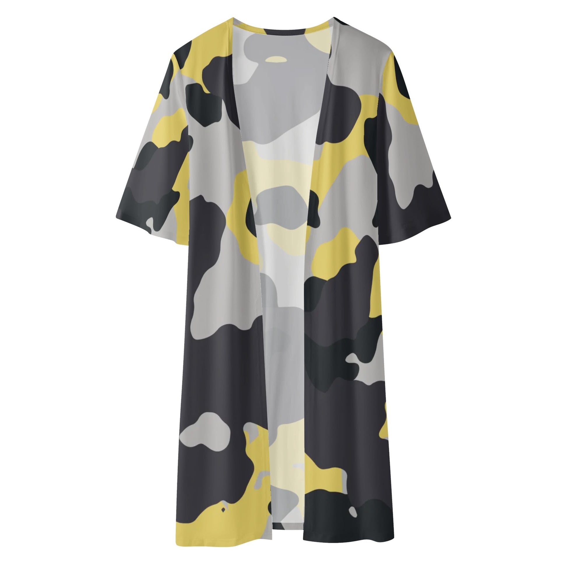 Camo Kimono | Yellow, Black & Silver Camouflage