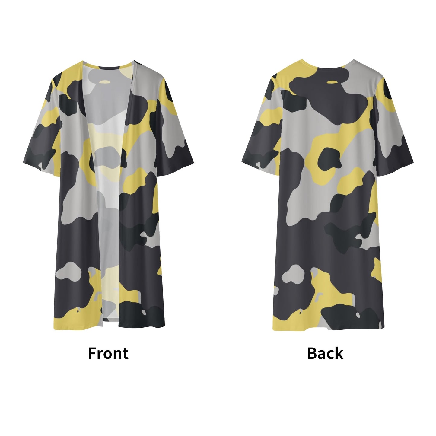 Camo Kimono | Yellow, Black & Silver Camouflage