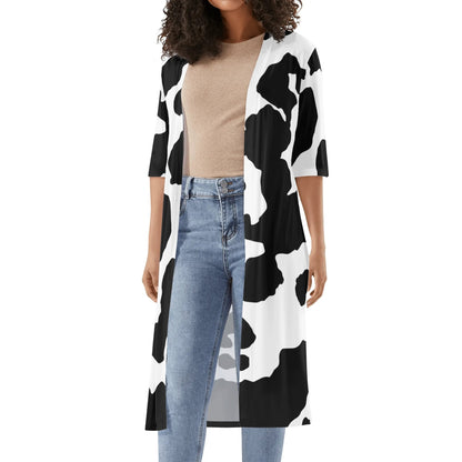 Camo Kimono | Black & White Cow Camouflage