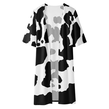 Camo Kimono | Black & White Cow Camouflage