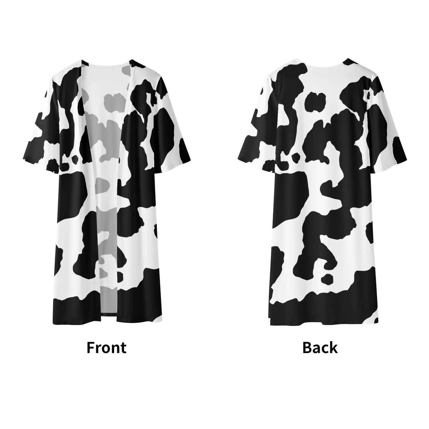 Camo Kimono | Black & White Cow Camouflage