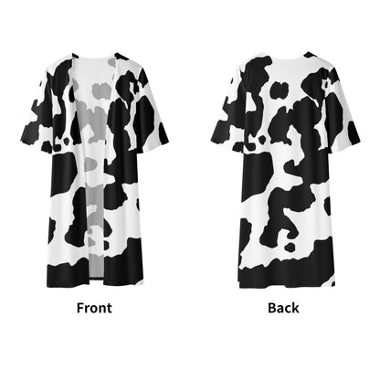 Camo Kimono | Black & White Cow Camouflage