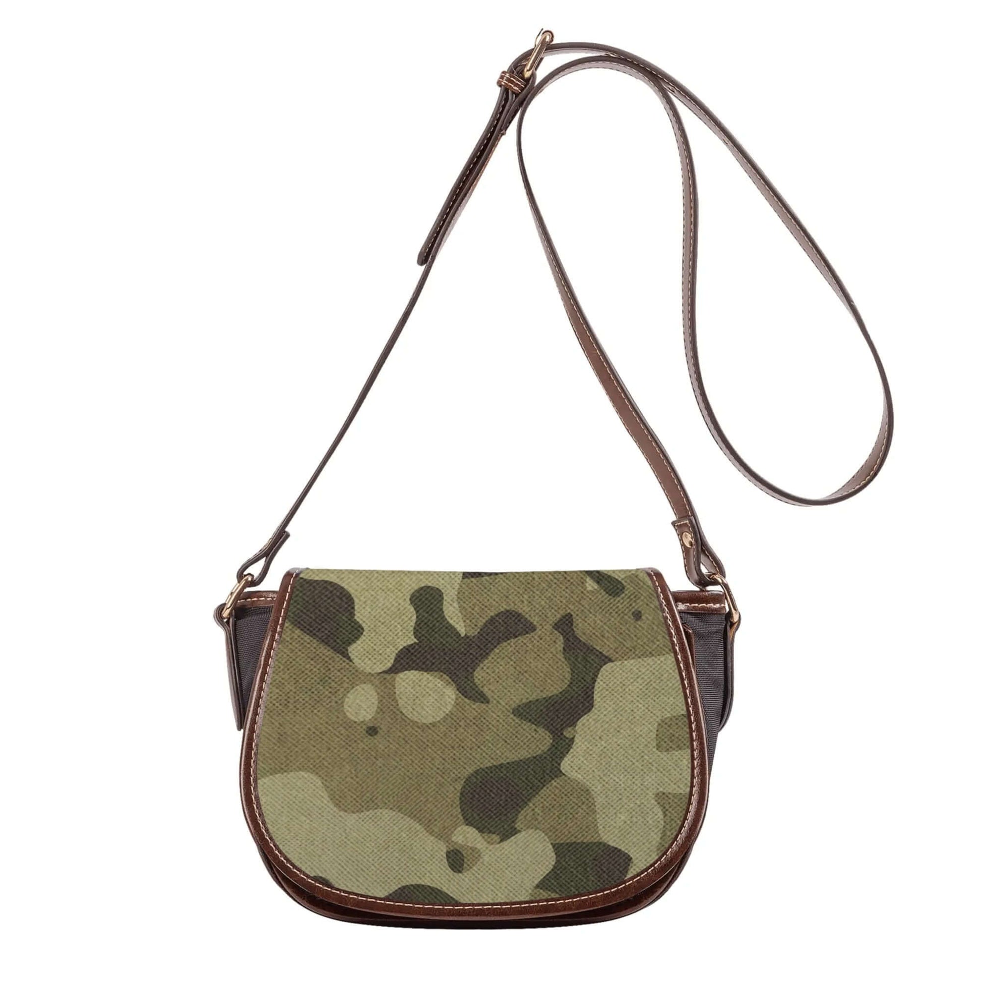 Saddle Bag | Camouflage Green Fabric