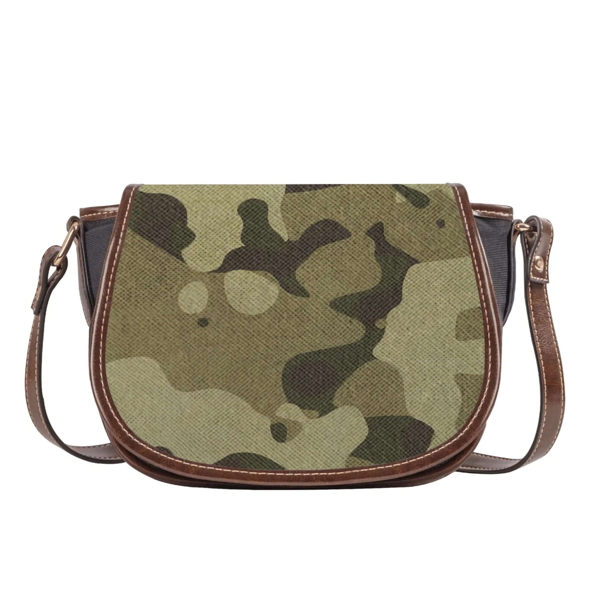 Saddle Bag | Camouflage Green Fabric