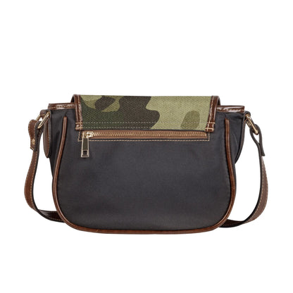 Saddle Bag | Camouflage Green Fabric