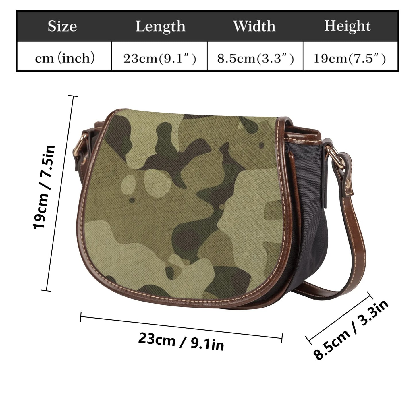 Saddle Bag | Camouflage Green Fabric