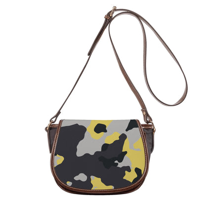 Saddle Bag | Yellow, Black, and Silver Camouflage