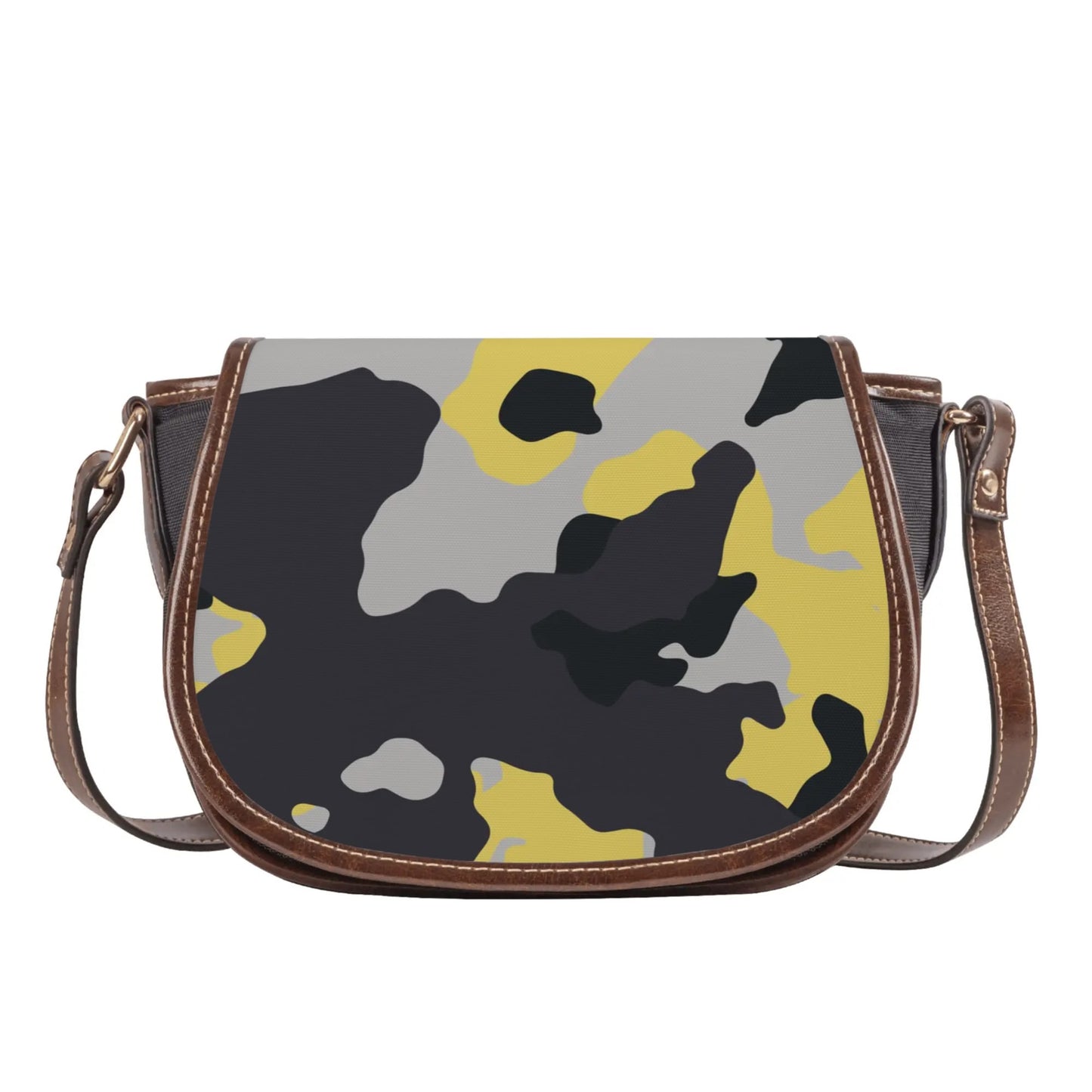 Saddle Bag | Yellow, Black, and Silver Camouflage