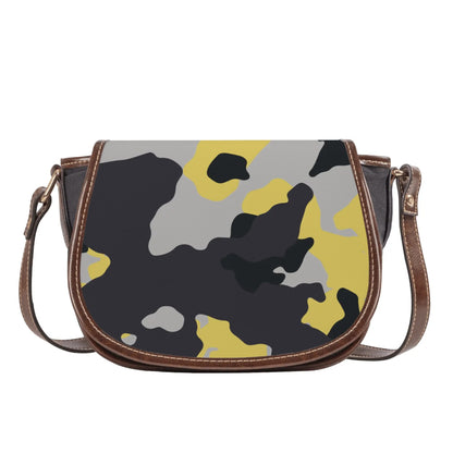 Saddle Bag | Yellow, Black, and Silver Camouflage