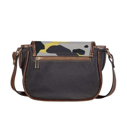 Saddle Bag | Yellow, Black, and Silver Camouflage