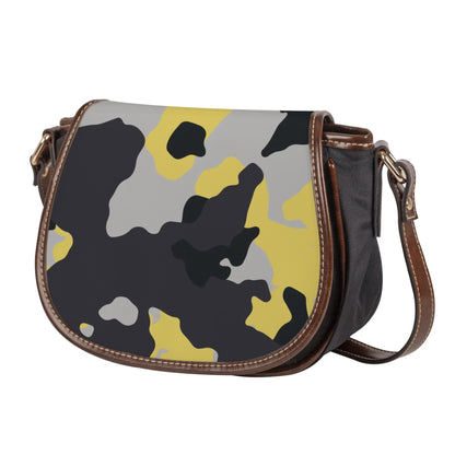 Saddle Bag | Yellow, Black, and Silver Camouflage