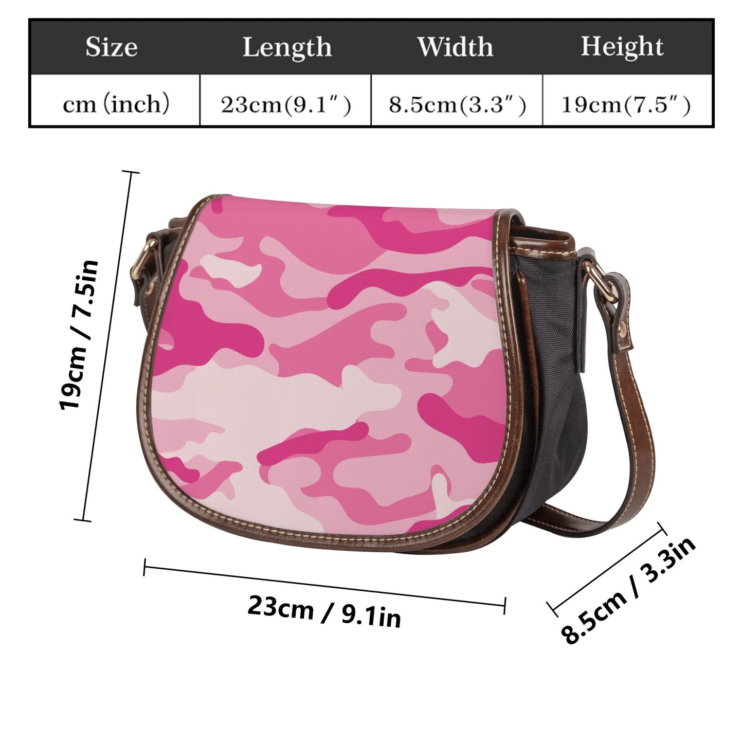 Saddle Bag | Lavender Pink Camouflage