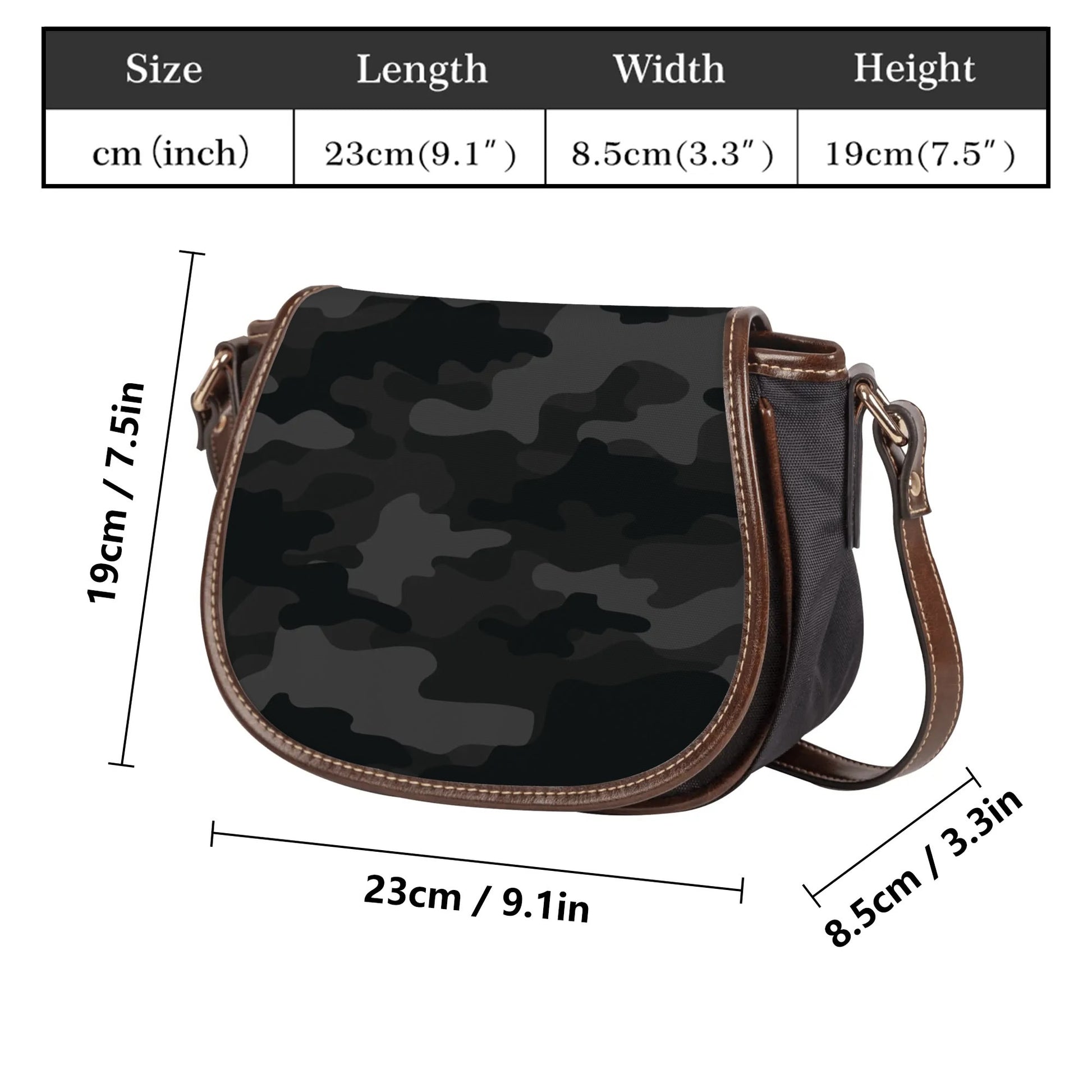 Saddle Bag | Black Camouflage