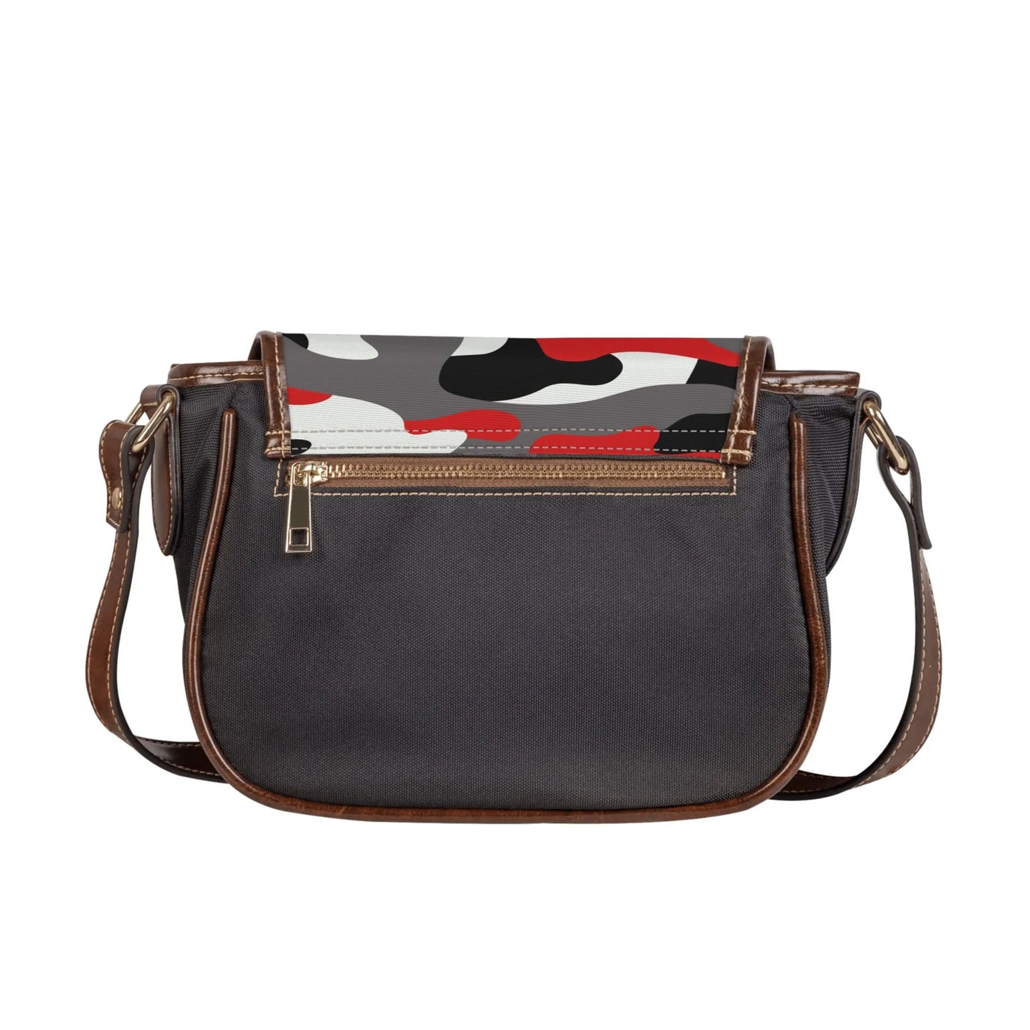 Saddle Bag | Red, Black, and White Camouflage