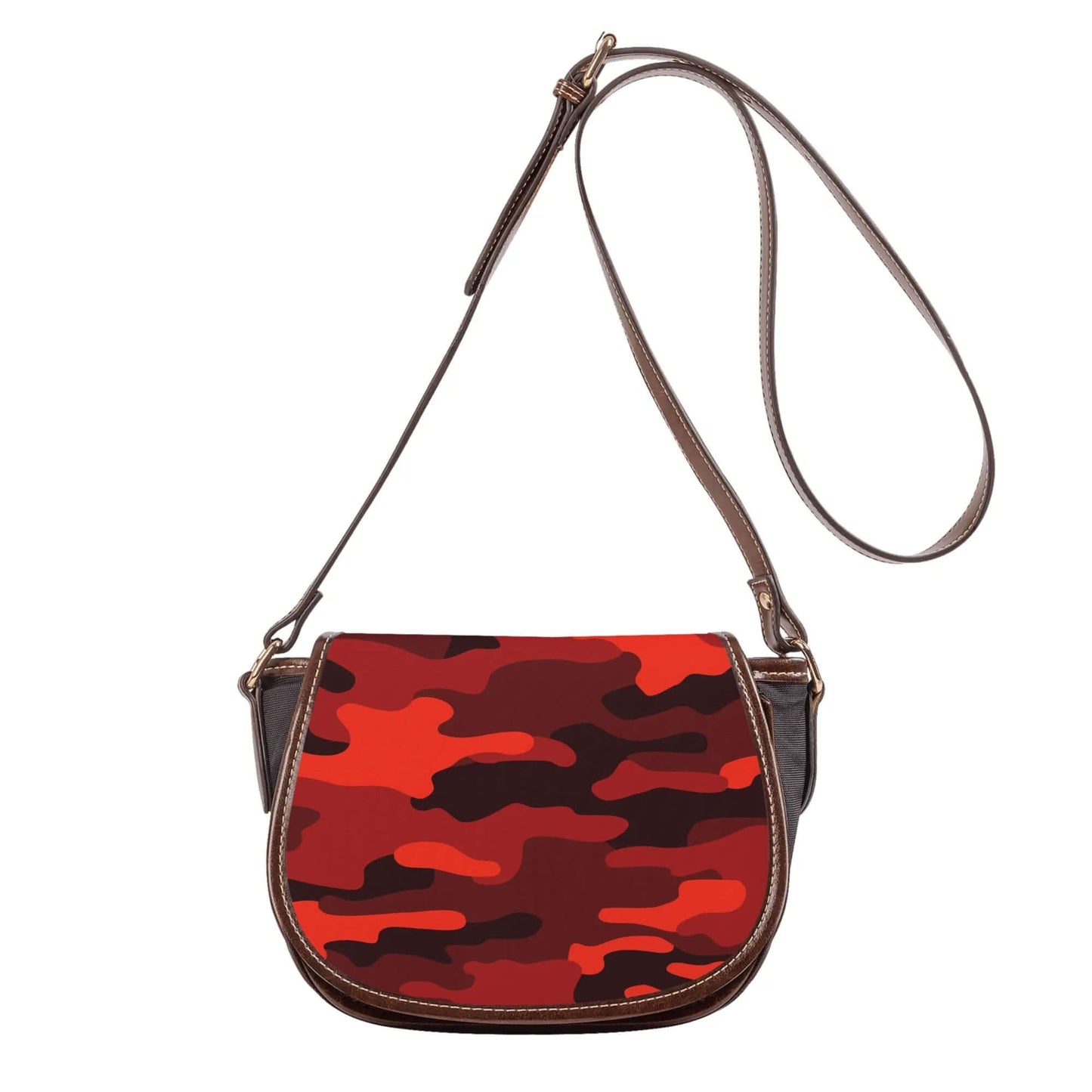 Saddle Bag | Scarlet Red & Black Camouflage