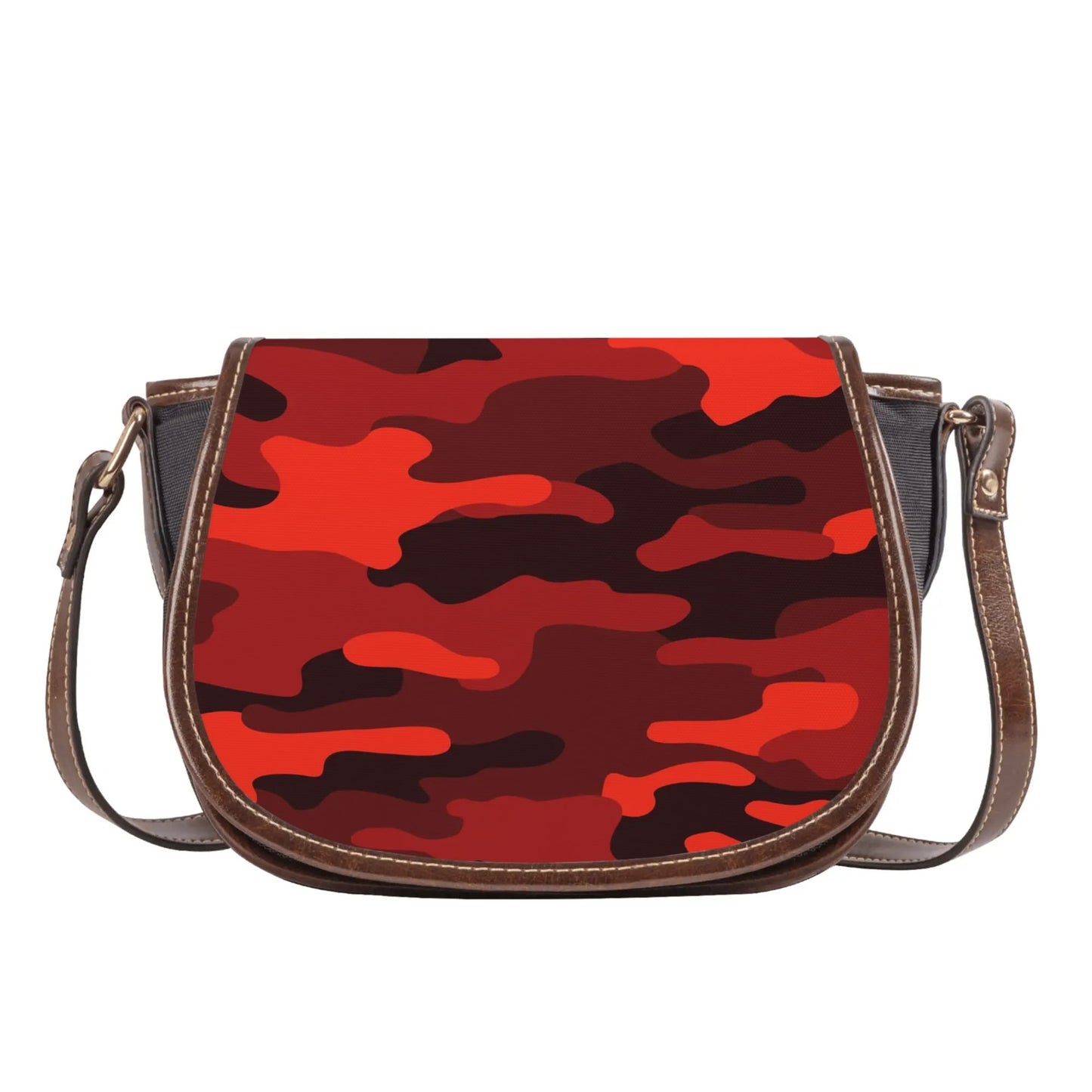 Saddle Bag | Scarlet Red & Black Camouflage