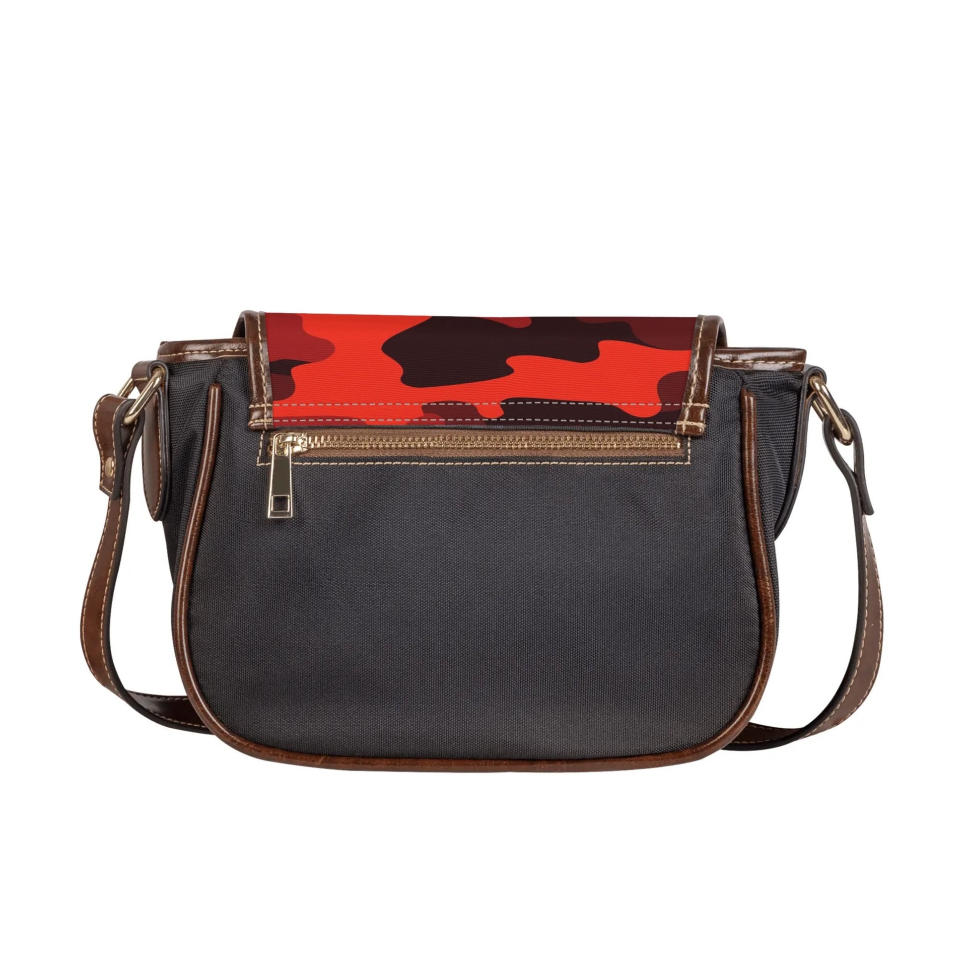 Saddle Bag | Scarlet Red & Black Camouflage