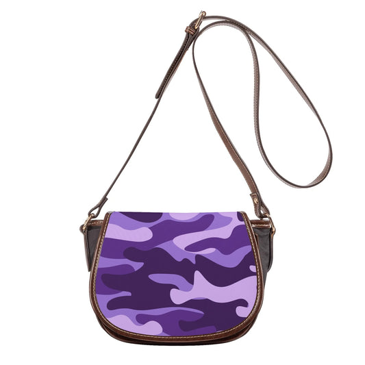 Saddle Bag | Purple, Blue, and Mauve Camouflage