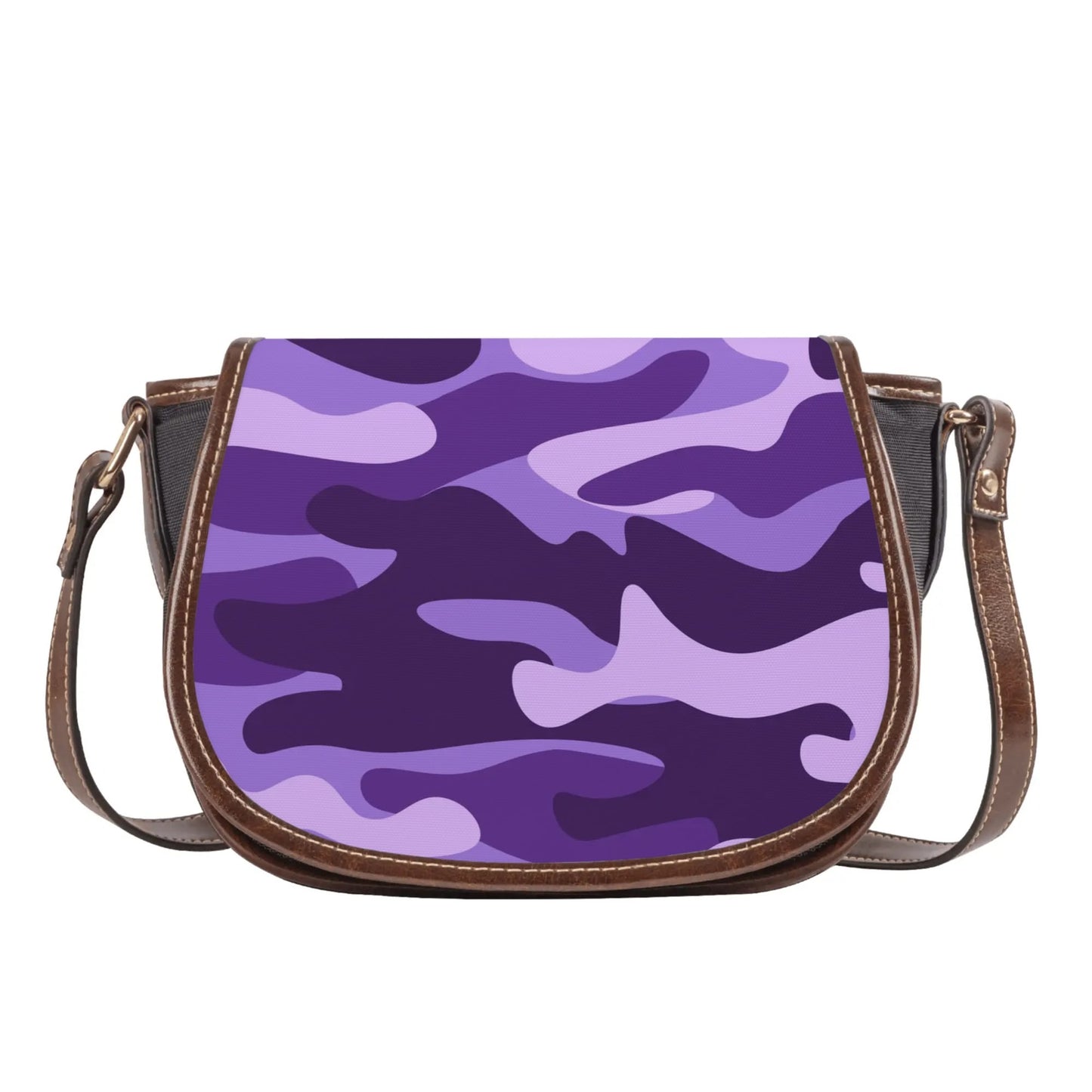 Saddle Bag | Purple, Blue, and Mauve Camouflage