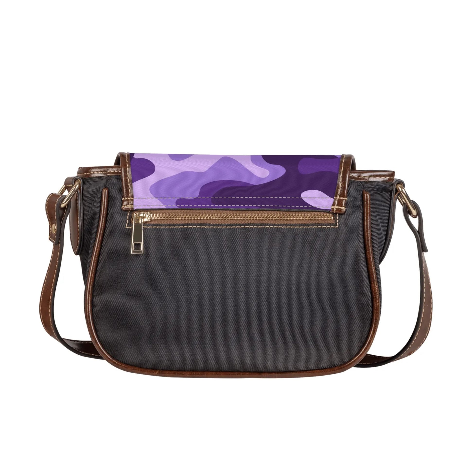 Saddle Bag | Purple, Blue, and Mauve Camouflage